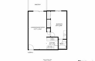 1 bed, 1 bath, 576 sqft, $760, Unit 4