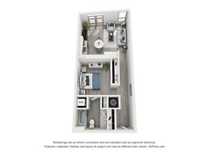 Studio, 1 bath, 717 sqft, $1,665