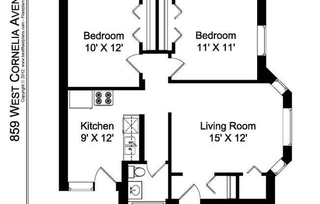2 beds, 1 bath, 725 sqft, $2,795, Unit 859-3N