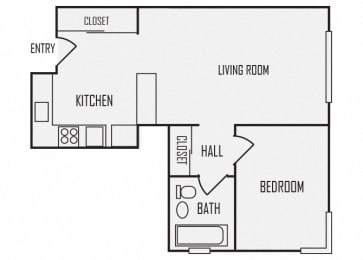 1 bed, 1 bath, 524 sqft, $853