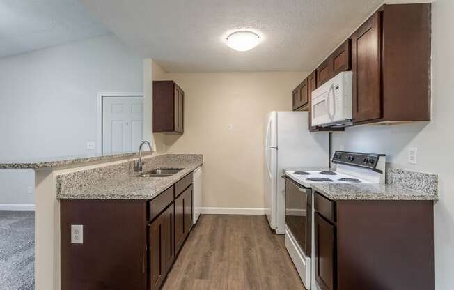 Kitchen cabinets at Bayside Apartment Homes, Hilliard