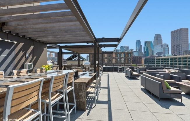 Rooftop Patio with a Stunning View of Downtown