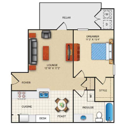 1 bed, 1 bath, 735 sqft, $1,137