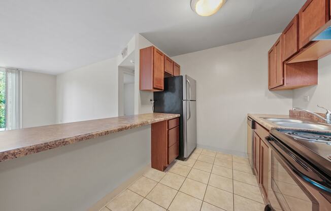 Upgraded Kitchen area at Woodland Ridge Apartments in Woodridge, IL