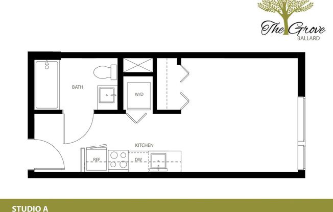 Studio, 1 bath, 316 sqft, $1,245, Unit 206 MFTE