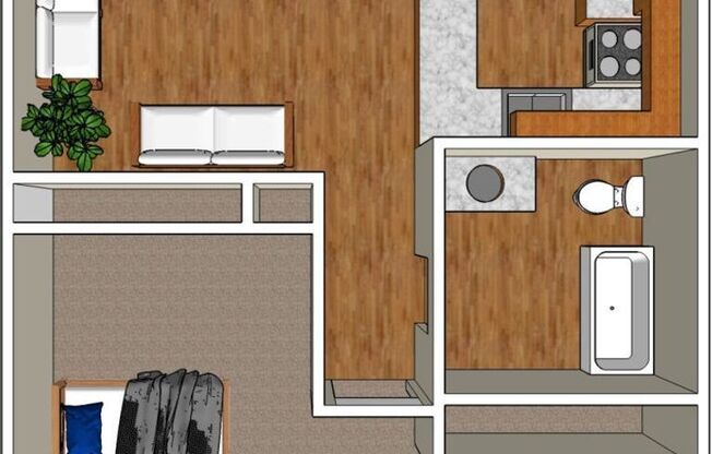 1 bed, 1 bath, 694 sqft, $1,000, Unit A-02