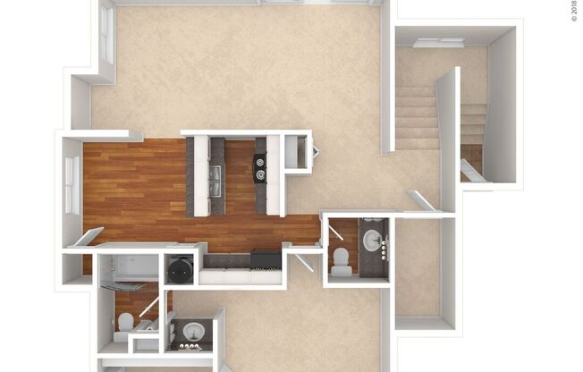 1 bed, 1.5 baths, 1,117 sqft, $1,234