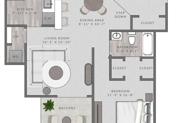 1 bed, 1 bath, 862 sqft, $2,147