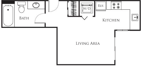 Studio, 1 bath, 294 sqft, $1,193, Unit 417