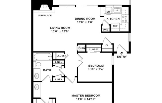 2 beds, 1 bath, 950 sqft, $2,035