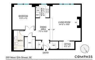 1 bed, 1 bath, 821 sqft, $9,750, Unit 5E