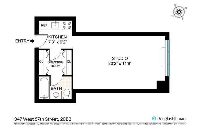 Studio, 1 bath, 400 sqft, $3,400, Unit 20BB