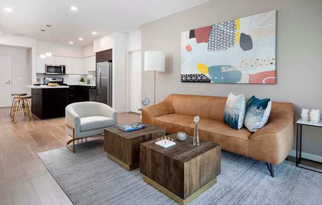 Living Area With Kitchen at Elements Apartments*, Irvine, CA, 92612