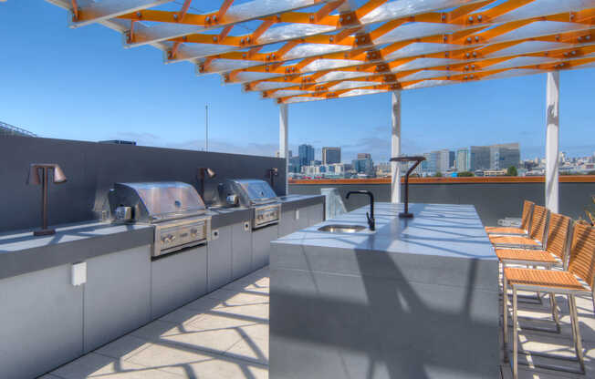 Rooftop Lounge with BBQs
