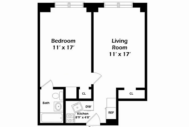 1 bed, 1 bath, $4,500, Unit 5B