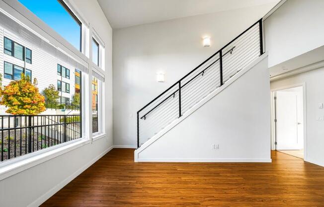 Blis Apartments Living Room and Stairs