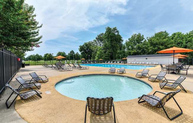 Pool With Sundecks at Park at Forest Hill, Memphis Tennessee
