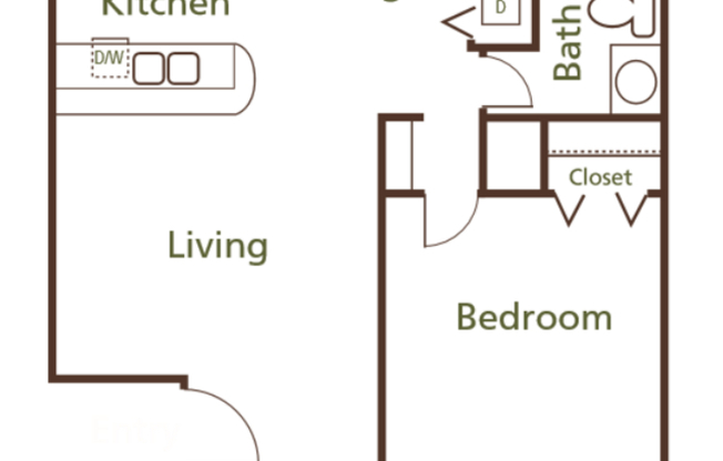 1 bed, 1 bath, 667 sqft, $1,267