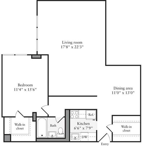 1 bed, 1 bath, 977 sqft, $6,110, Unit 02N