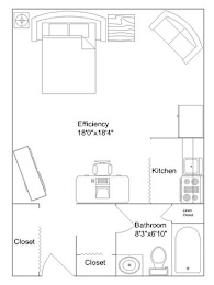 Studio, 1 bath, 400 sqft, $1,225