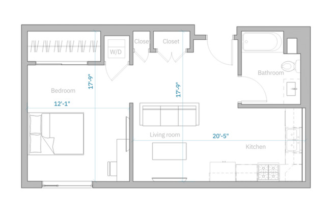 Studio, 1 bath, 630 sqft, $2,275, Unit 421