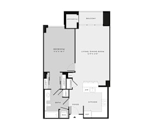 1 bed, 1 bath, 807 sqft, $2,050