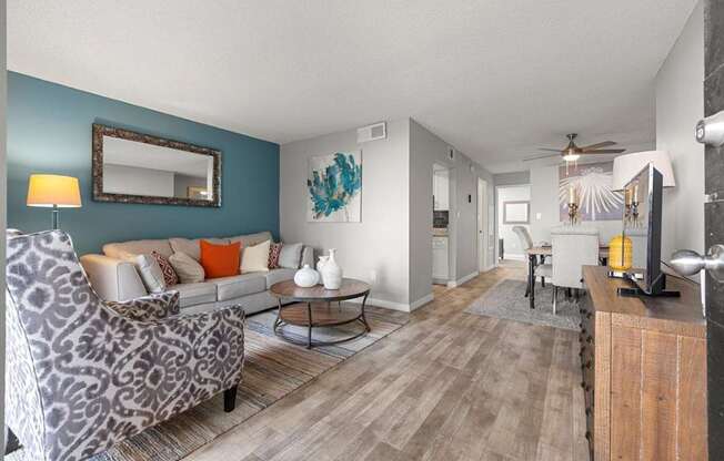 Model living room at Oasis at Bayside Apartments in Largo, FL