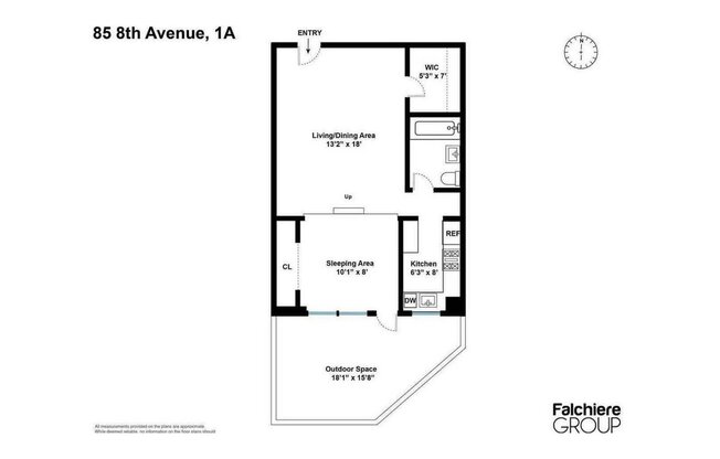 Studio, 1 bath, $4,850, Unit 1A