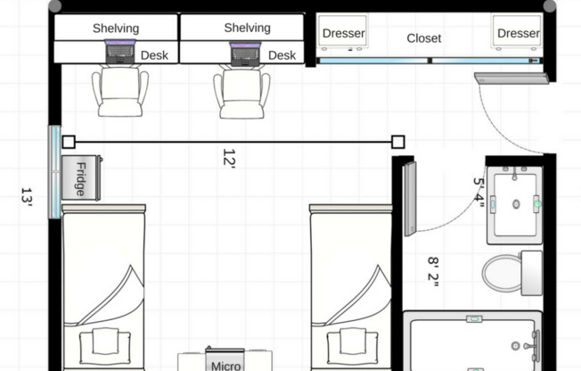 1 bed, 1 bath, $800