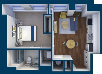 1 bed, 1 bath, 585 sqft, $1,190