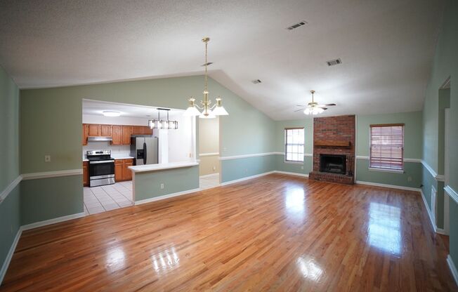 3 bed / 2 bath with 2 Living Spaces and a 2 Car Garage off of Pedrick!