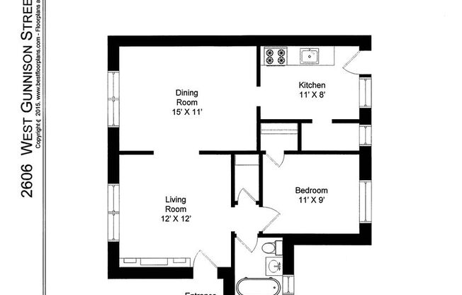 1 bed, 1 bath, 735 sqft, $1,535, Unit 2606G-1