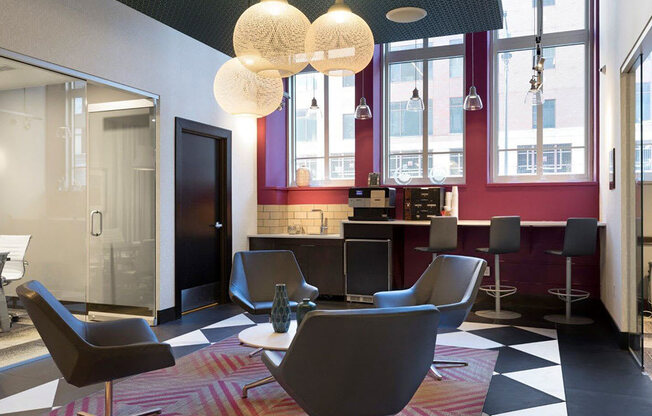 Posh Lounge Area In Clubhouse at Custom House, Minnesota