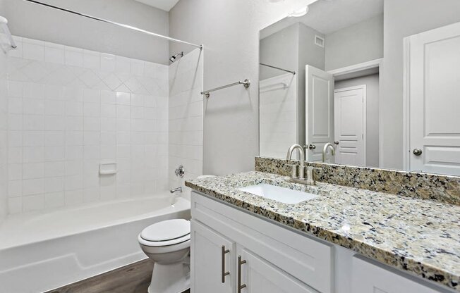 Bathroom With Bathtub at The Vista on Brodie, Austin, Texas