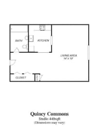 Studio, 1 bath, 440 sqft, $1,887