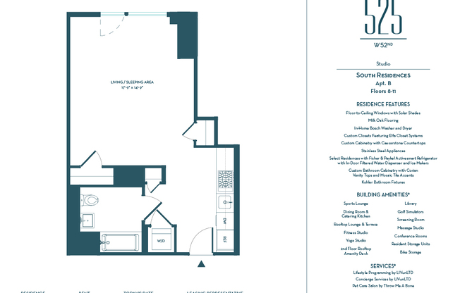 Studio, 1 bath, $4,816, Unit 10BS