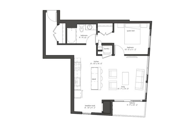1 bed, 1 bath, 785 sqft, $1,530, Unit 411
