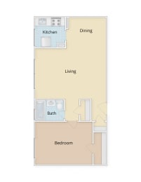 Mason Hall Apartments Alexandria, VA One Bedroom Floor Plan  at Mason Hall in Alexandria, VA 22314