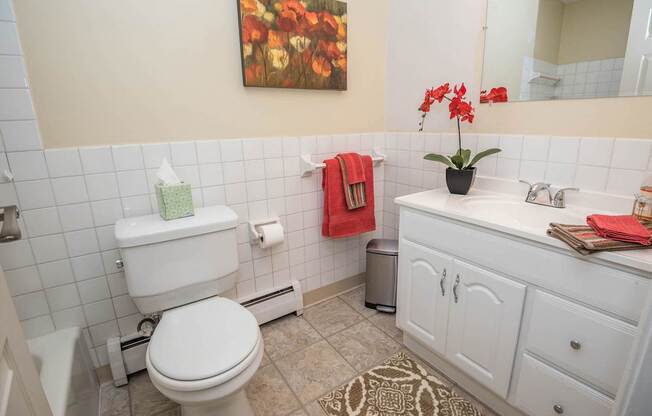Olde Towne Village Apartments – Bathroom – Appliances Included - 24 Hour Emergency Maintenance – Ask for a Tour - Pet Friendly