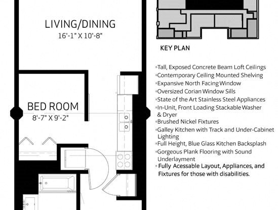 1 bed, 1 bath, 590 sqft, $1,895