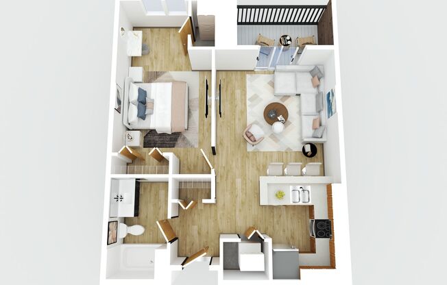 1 bed, 1 bath, 637 sqft, $1,500, Unit 606