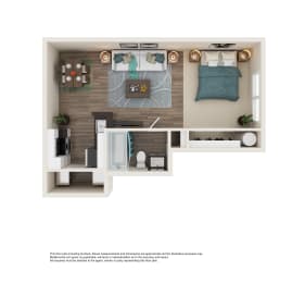 Studio, 1 bath, 475 sqft, $925