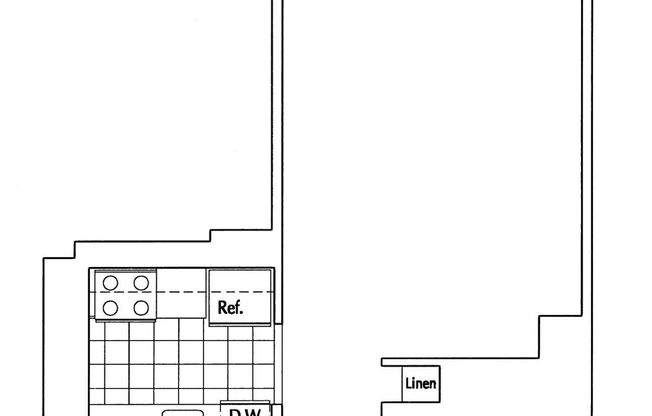 Studio, 1 bath, 595 sqft, $3,650, Unit 5F