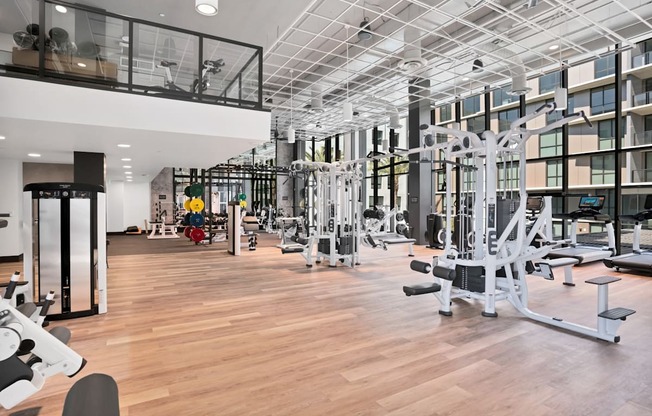 lifting weights in our fitness center