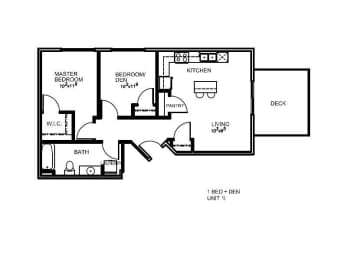 1 bed, 1 bath, 756 sqft, $2,599