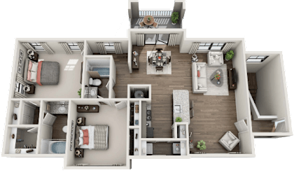 2 beds, 2 baths, 1,208 sqft, $1,925