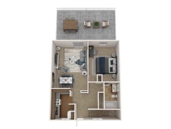 1 bed, 1 bath, 665 sqft, $1,070