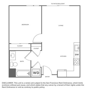 1 bed, 1 bath, 662 sqft, $3,039