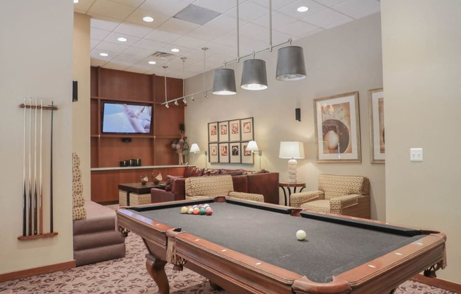 Clubroom Billiards Lounge at Symphony Center Apartments, Baltimore, MD, 21201