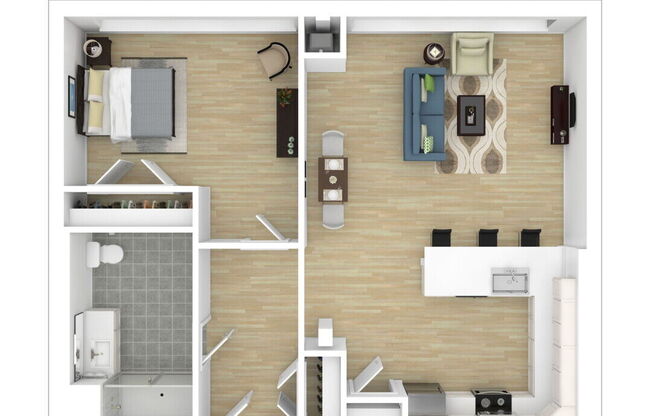 1 bed, 1 bath, 784 sqft, $1,655